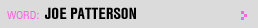 Featured Writer: Joe Patterson
